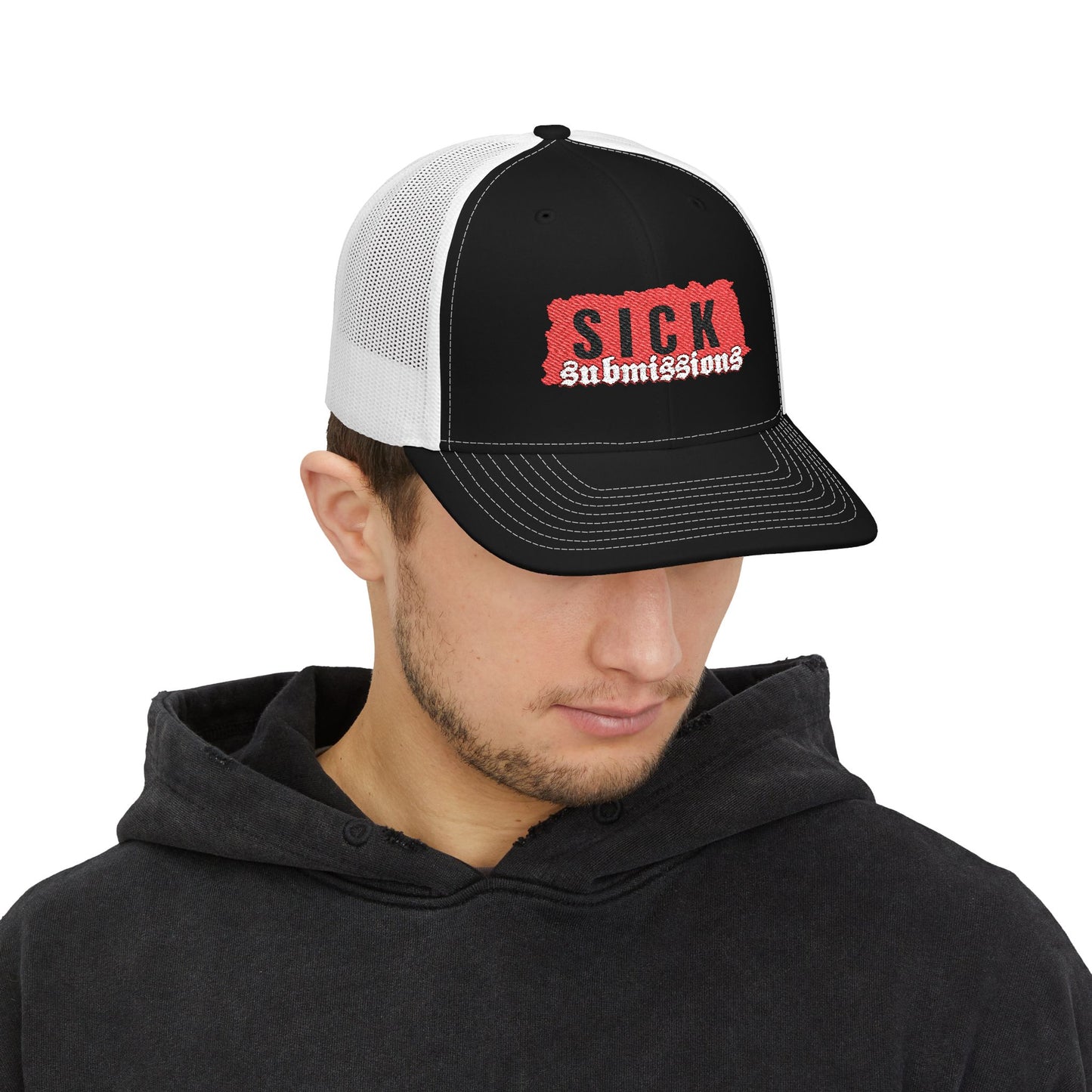 Sick Submissions Trucker Hat-Black/White