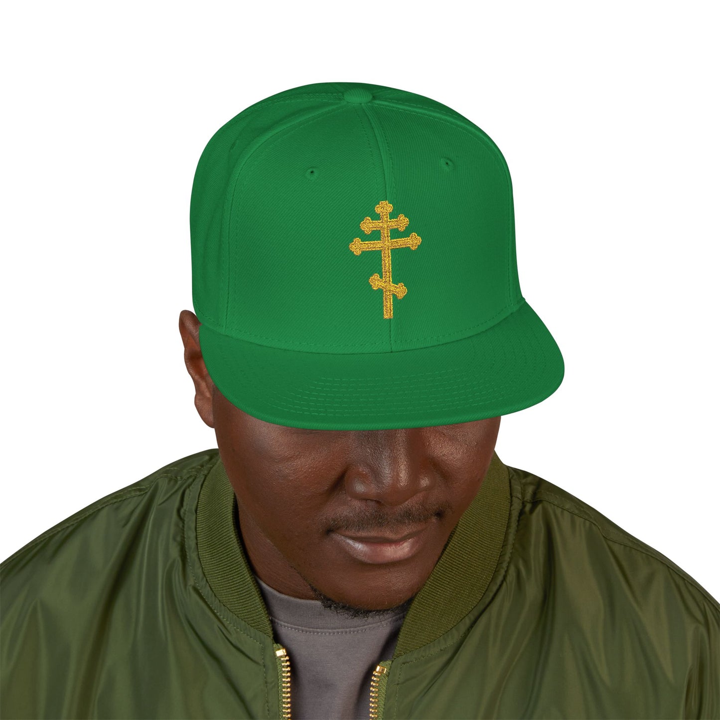 Cross Snapback Trucker Hat. (Embroidery)