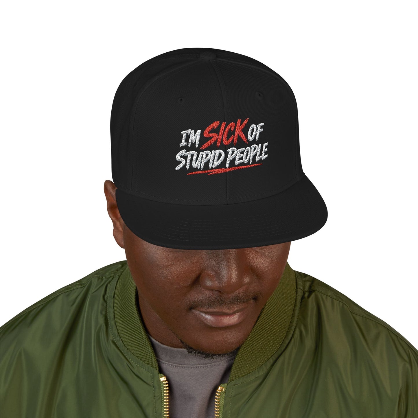 I’m Sick of Stupid People Embroidered Trucker Hat