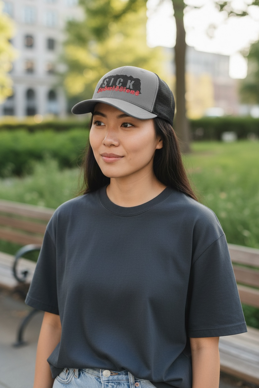 Sick Submissions Trucker Hat-Gray/Black SnapBack