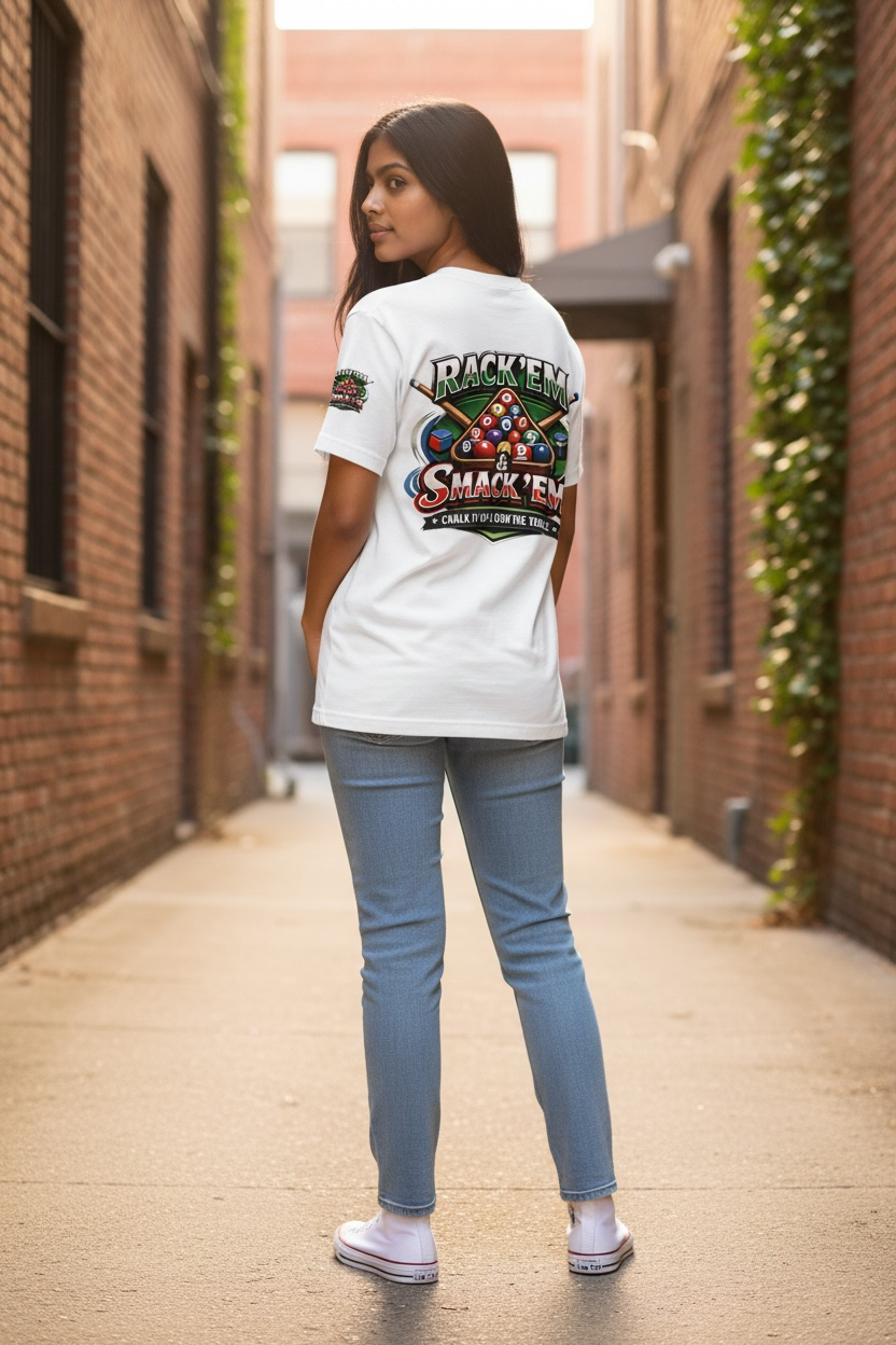 Rack ’Em Smack ’Em White Pool Graphic Tee | Sick Submissions