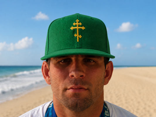Cross Snapback Trucker Hat. (Embroidery)