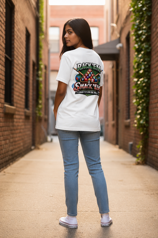 Rack ’Em Smack ’Em White Pool Graphic Tee | Sick Submissions