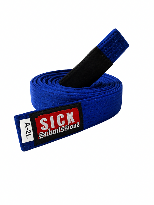 Sick Submissions Blue Brazilian Jiu-Jitsu Belt | Premium BJJ Blue Belt